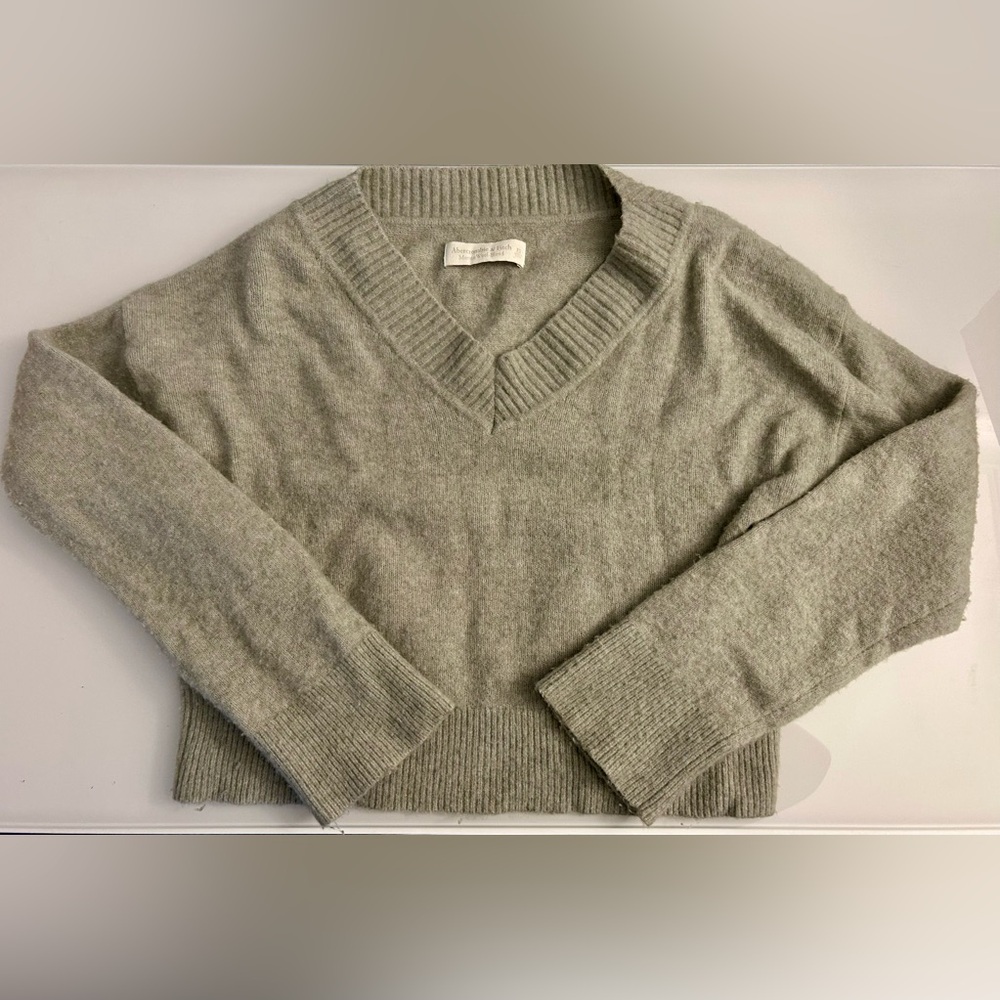 Abercrombie & Fitch Wool Blend Light Sage Sweater